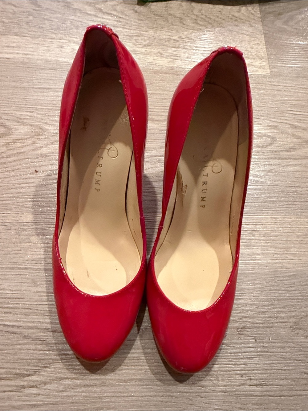 Ivanka Trump Red Patent Round Toe Pumps